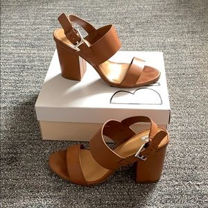 BP Cognac wedge block heel